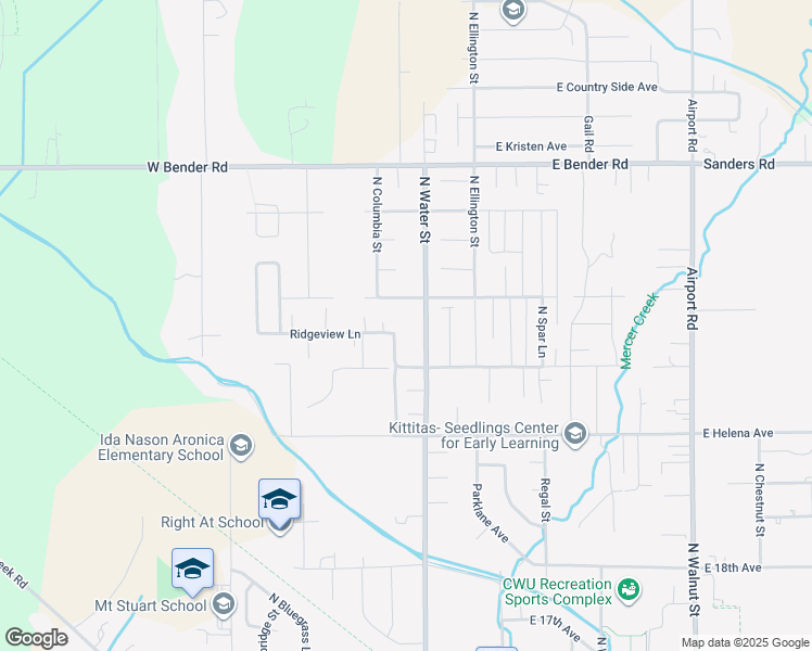 map of restaurants, bars, coffee shops, grocery stores, and more near 200 Greenfield Avenue in Ellensburg