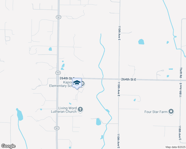map of restaurants, bars, coffee shops, grocery stores, and more near 10609 264th Street East in Graham