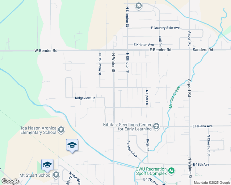 map of restaurants, bars, coffee shops, grocery stores, and more near 200 Greenfield Avenue in Ellensburg