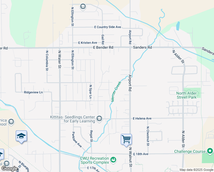 map of restaurants, bars, coffee shops, grocery stores, and more near 2403 Brentwood Street in Ellensburg