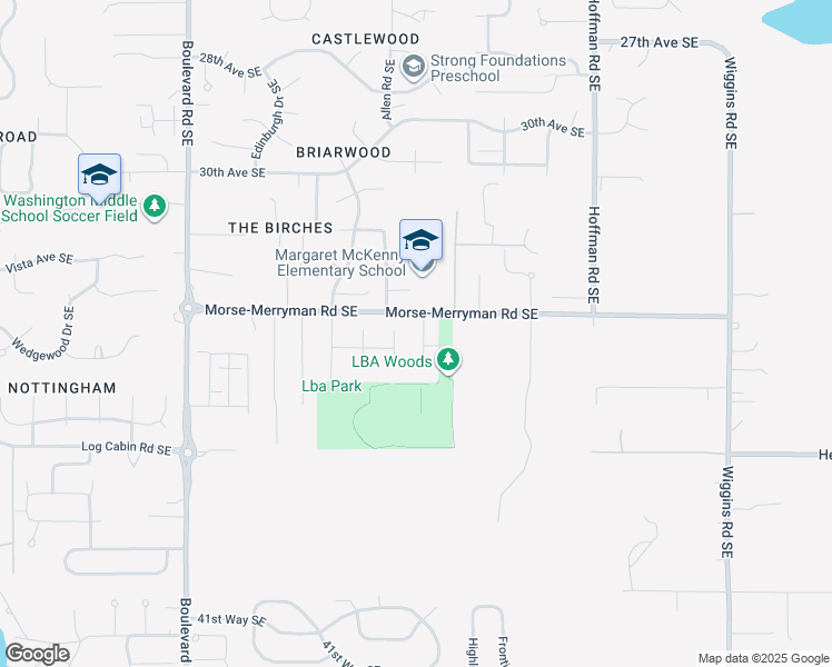 map of restaurants, bars, coffee shops, grocery stores, and more near 3314 Gibraltar Court Southeast in Olympia