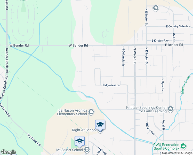 map of restaurants, bars, coffee shops, grocery stores, and more near 2406 Lilac Way in Ellensburg