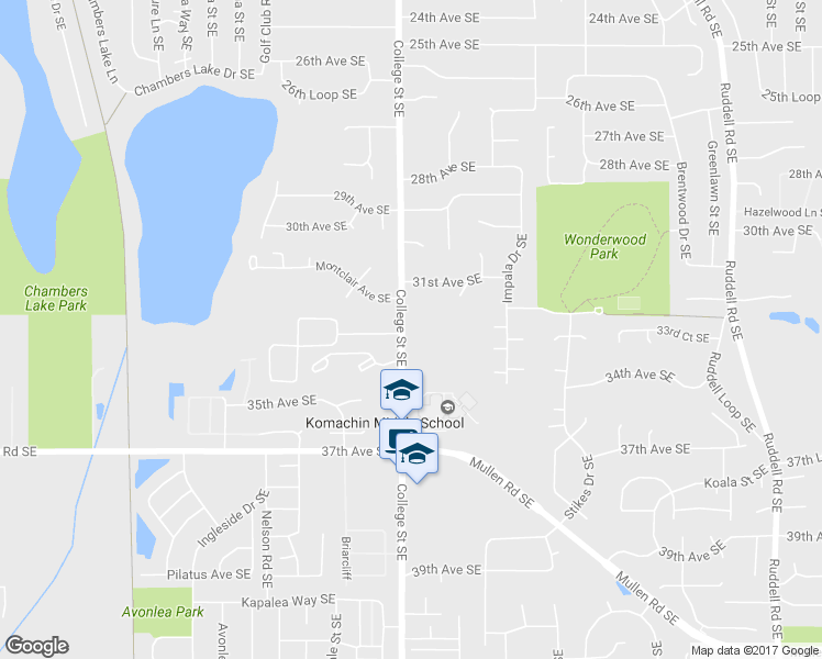 map of restaurants, bars, coffee shops, grocery stores, and more near 3206 College Street Southeast in Olympia