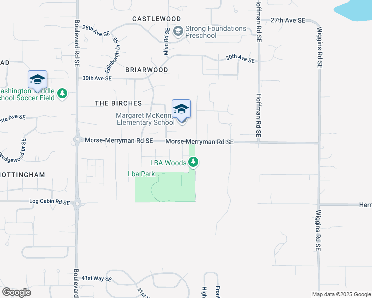 map of restaurants, bars, coffee shops, grocery stores, and more near 3314 Gibraltar Court Southeast in Olympia