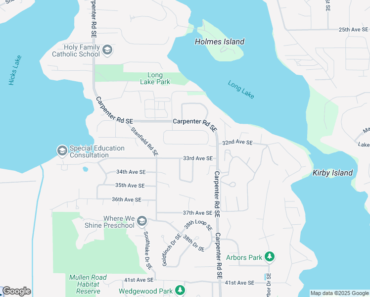 map of restaurants, bars, coffee shops, grocery stores, and more near 7104 33rd Avenue Southeast in Olympia