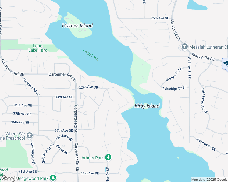 map of restaurants, bars, coffee shops, grocery stores, and more near 3203 Long Lake Drive Southeast in Lacey