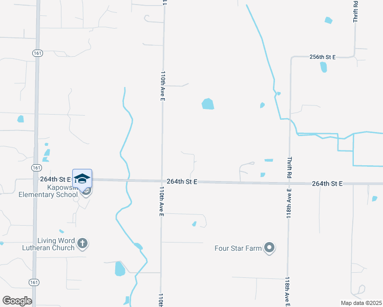 map of restaurants, bars, coffee shops, grocery stores, and more near 11115 264th Street East in Graham