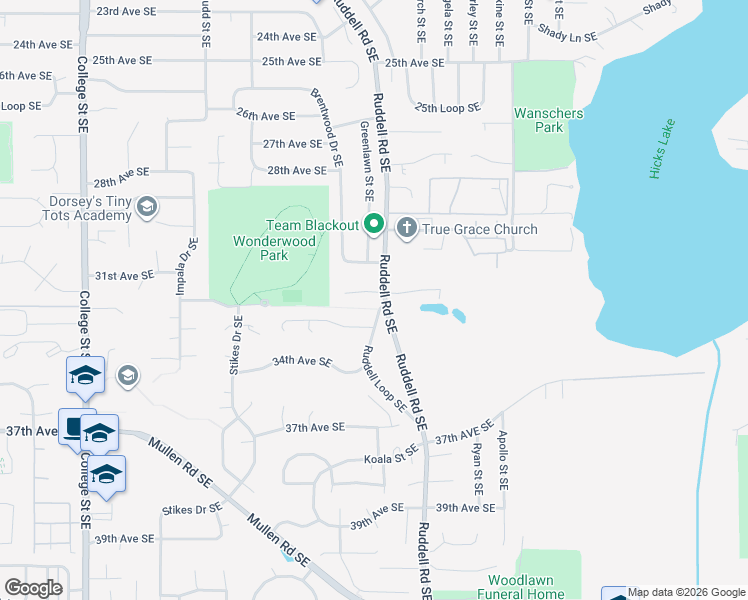 map of restaurants, bars, coffee shops, grocery stores, and more near 5452 33rd Court Southeast in Lacey