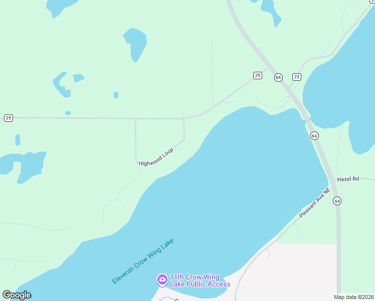 map of restaurants, bars, coffee shops, grocery stores, and more near 25122 Highwood Loop in Akeley