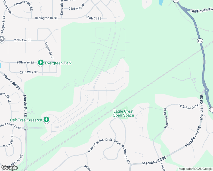 map of restaurants, bars, coffee shops, grocery stores, and more near 9321 28 Ave SE in Lacey