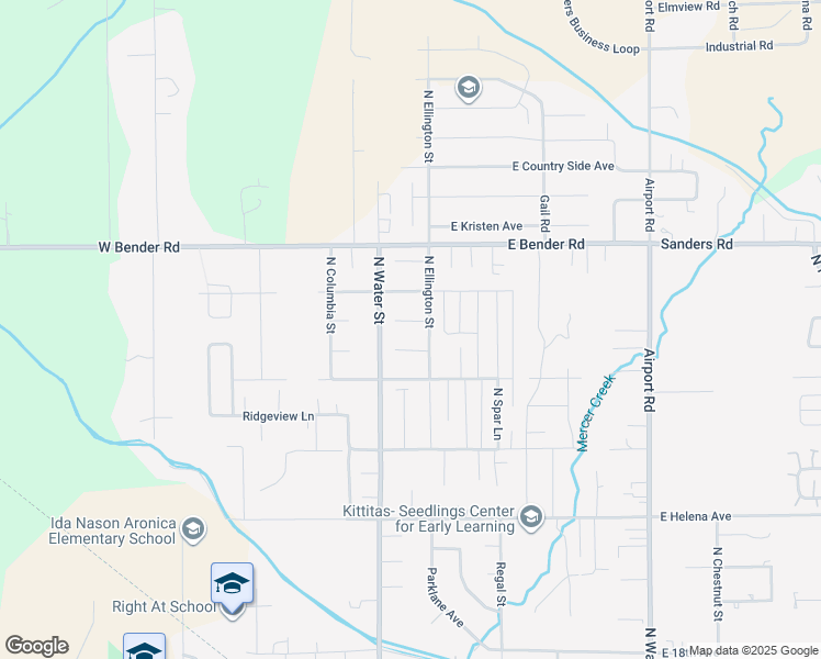 map of restaurants, bars, coffee shops, grocery stores, and more near 104 Courtney Court in Ellensburg