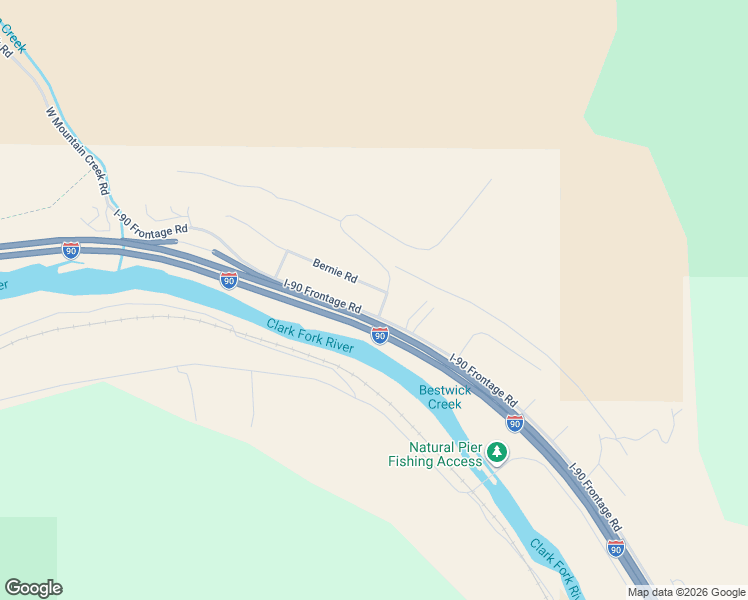 map of restaurants, bars, coffee shops, grocery stores, and more near 1180 Interstate 90 Frontage Road in Alberton