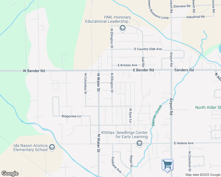 map of restaurants, bars, coffee shops, grocery stores, and more near 101 Courtney Court in Ellensburg