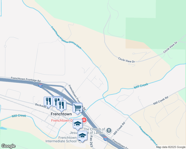 map of restaurants, bars, coffee shops, grocery stores, and more near 16452 Garrard Lane in Missoula