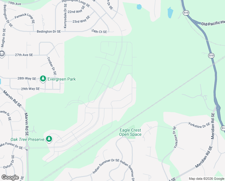 map of restaurants, bars, coffee shops, grocery stores, and more near 9321 28 Ave SE in Lacey