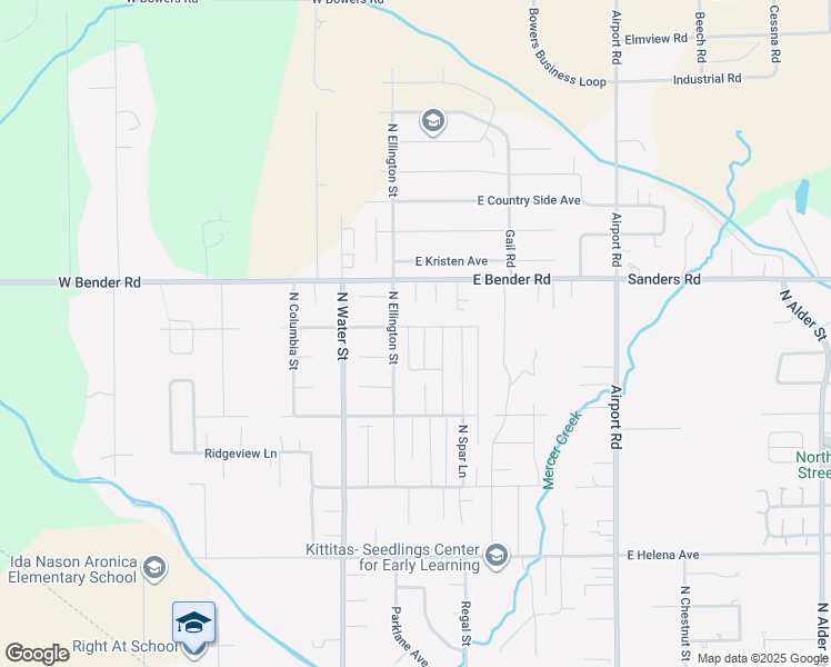 map of restaurants, bars, coffee shops, grocery stores, and more near 2604 North Ellington Street in Ellensburg