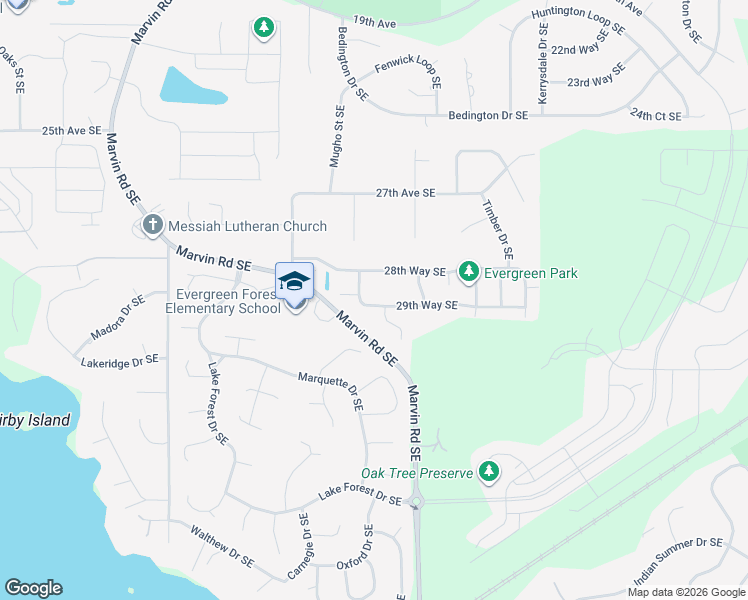 map of restaurants, bars, coffee shops, grocery stores, and more near 8608 29th Way Southeast in Olympia
