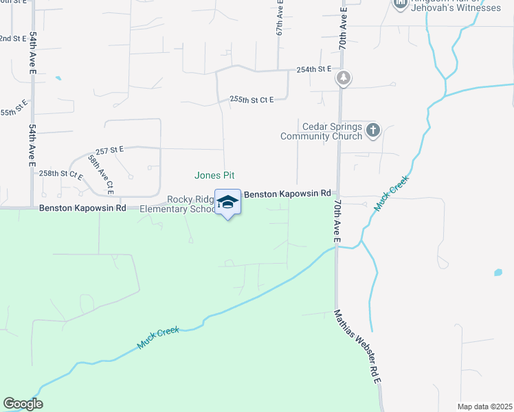 map of restaurants, bars, coffee shops, grocery stores, and more near 6615 260th Street Court East in Graham