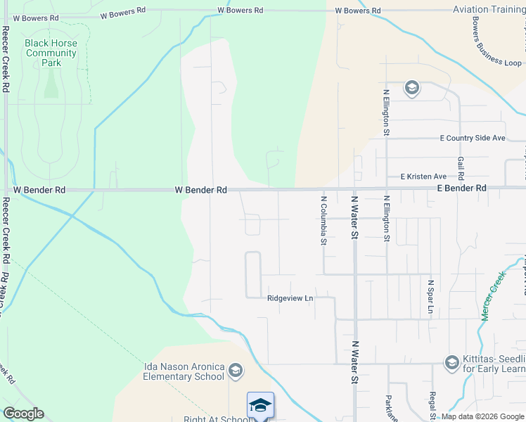map of restaurants, bars, coffee shops, grocery stores, and more near 604 West Bender Road in Ellensburg