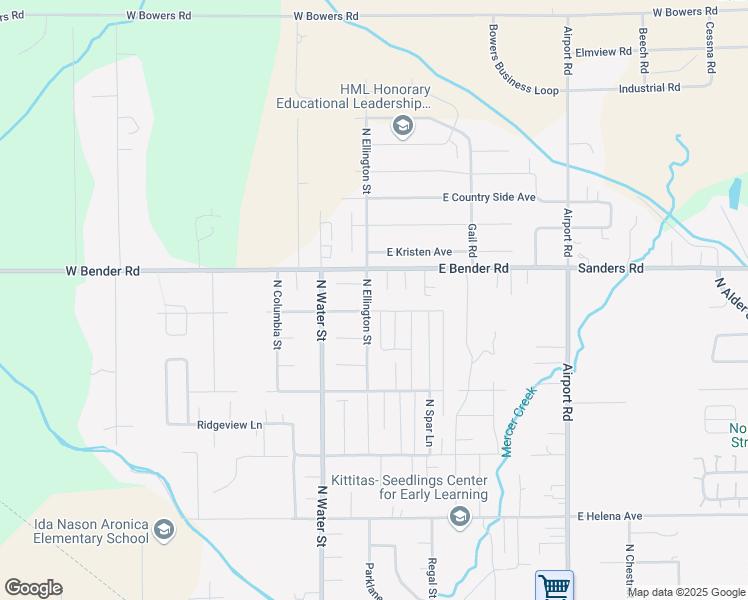 map of restaurants, bars, coffee shops, grocery stores, and more near 2602 North Ellington Street in Ellensburg