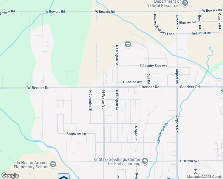 map of restaurants, bars, coffee shops, grocery stores, and more near 104 Annie Place in Ellensburg