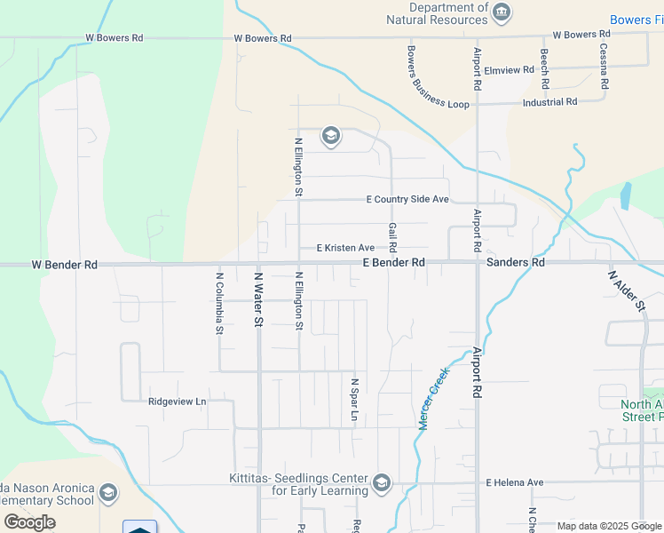 map of restaurants, bars, coffee shops, grocery stores, and more near 2604 North Ellington Street in Ellensburg