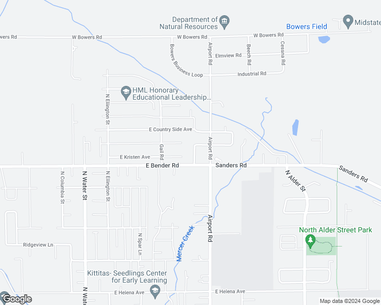 map of restaurants, bars, coffee shops, grocery stores, and more near 2707 North Canal Street in Ellensburg