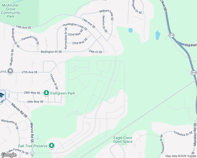 map of restaurants, bars, coffee shops, grocery stores, and more near 9227 24th Court Southeast in Lacey