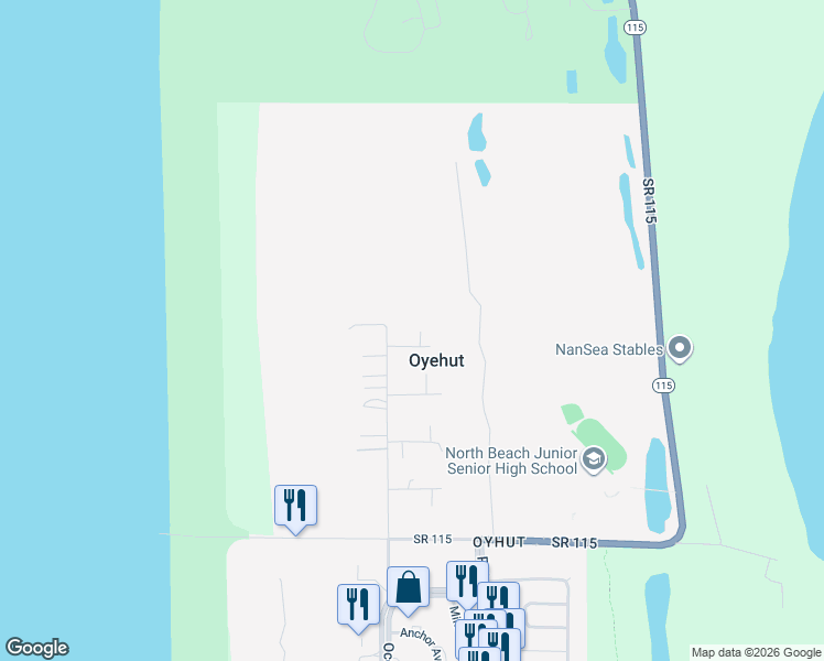 map of restaurants, bars, coffee shops, grocery stores, and more near 9 Lokit Street in Ocean Shores