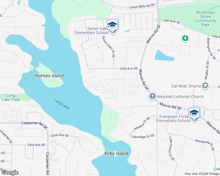 map of restaurants, bars, coffee shops, grocery stores, and more near 2684-2718 Mayes Road Southeast in Lacey