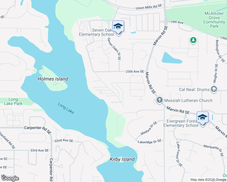 map of restaurants, bars, coffee shops, grocery stores, and more near 2684-2718 Mayes Road Southeast in Lacey