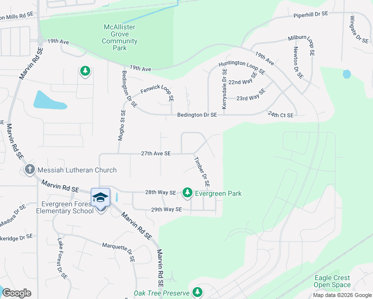 map of restaurants, bars, coffee shops, grocery stores, and more near 8824 27th Avenue Southeast in Olympia