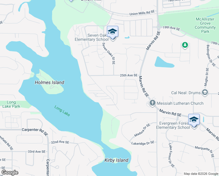 map of restaurants, bars, coffee shops, grocery stores, and more near 2684-2718 Mayes Road Southeast in Lacey