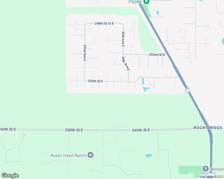 map of restaurants, bars, coffee shops, grocery stores, and more near 25514 35th Avenue East in Spanaway