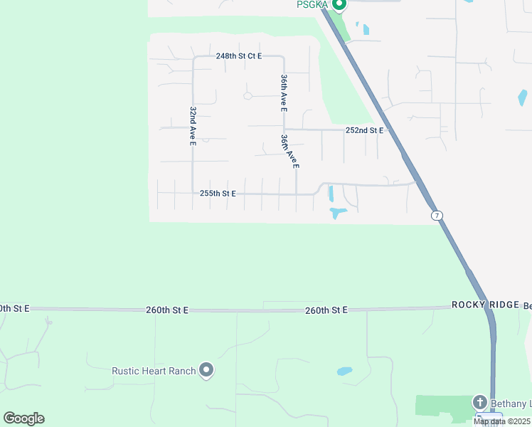 map of restaurants, bars, coffee shops, grocery stores, and more near 25514 35th Avenue East in Spanaway