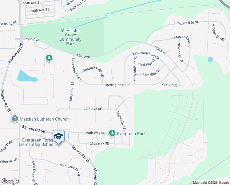 map of restaurants, bars, coffee shops, grocery stores, and more near 8833 Bedington Drive Southeast in Lacey