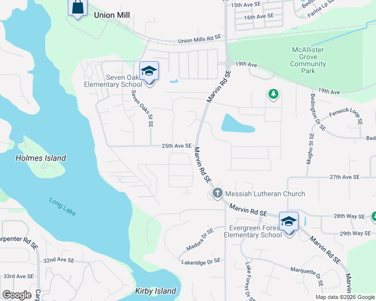 map of restaurants, bars, coffee shops, grocery stores, and more near 8140 25th Avenue Southeast in Olympia