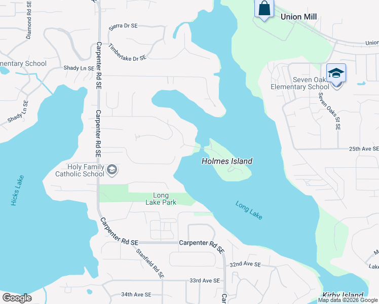 map of restaurants, bars, coffee shops, grocery stores, and more near 7339 Holmes Island Road Southeast in Lacey