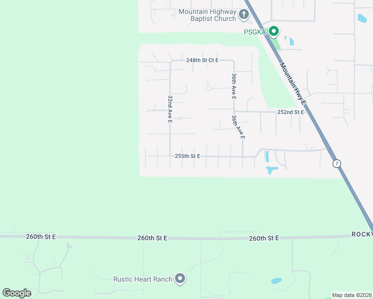 map of restaurants, bars, coffee shops, grocery stores, and more near 25414 33rd Avenue East in Spanaway