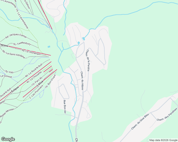 map of restaurants, bars, coffee shops, grocery stores, and more near 61 Chemin de la Perdrix in Stoneham-et-Tewkesbury