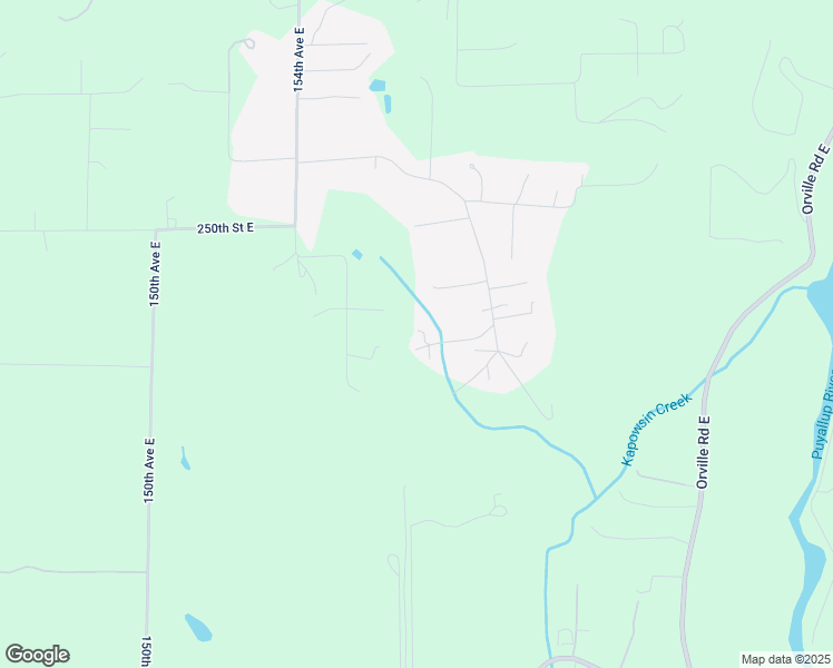 map of restaurants, bars, coffee shops, grocery stores, and more near 15707 253rd Street East in Graham