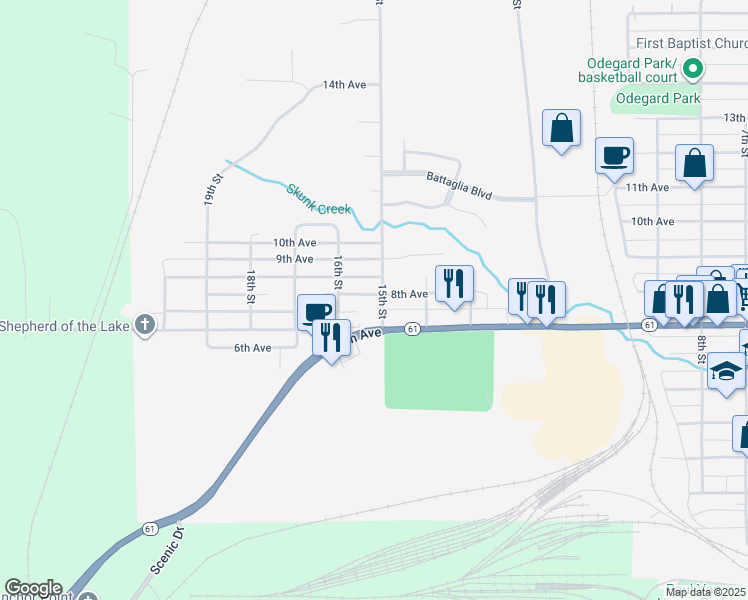 map of restaurants, bars, coffee shops, grocery stores, and more near 1502 8th Avenue in Two Harbors