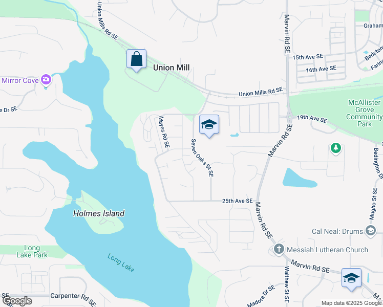 map of restaurants, bars, coffee shops, grocery stores, and more near 7816 21st Lane Southeast in Lacey