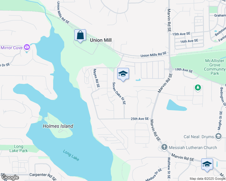 map of restaurants, bars, coffee shops, grocery stores, and more near 7816 21st Lane Southeast in Lacey