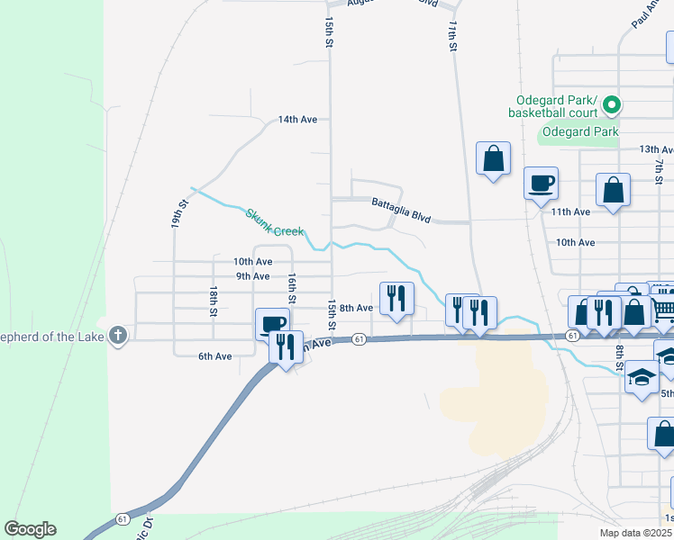 map of restaurants, bars, coffee shops, grocery stores, and more near 1425 9th Avenue in Two Harbors