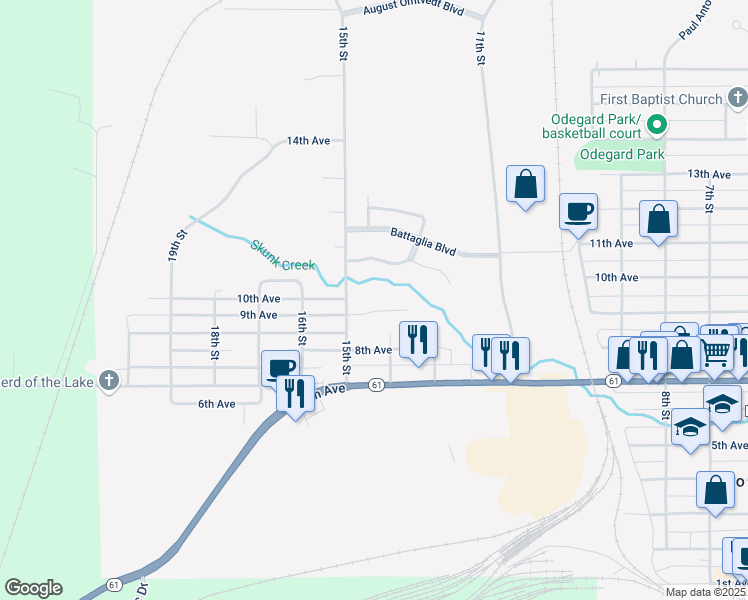 map of restaurants, bars, coffee shops, grocery stores, and more near 1409 9th Avenue in Two Harbors