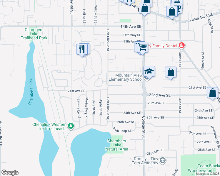 map of restaurants, bars, coffee shops, grocery stores, and more near 4413 21st Avenue Southeast in Olympia