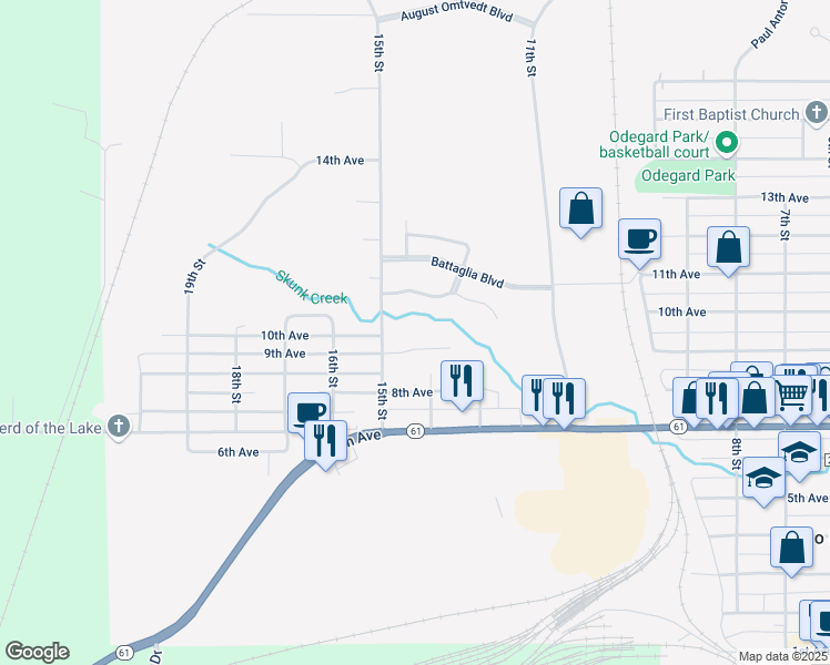 map of restaurants, bars, coffee shops, grocery stores, and more near 1409 9th Avenue in Two Harbors