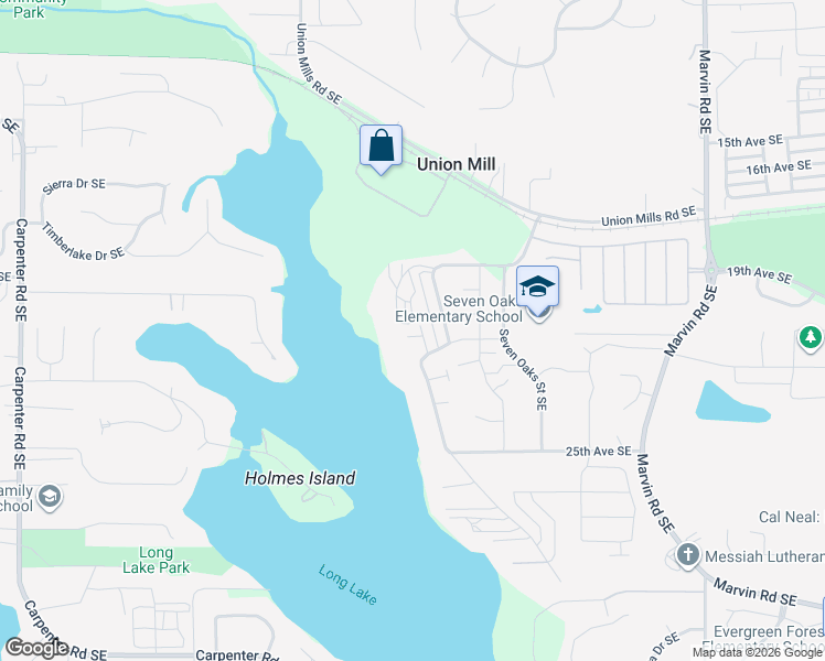 map of restaurants, bars, coffee shops, grocery stores, and more near 7736 20th Lane Southeast in Lacey