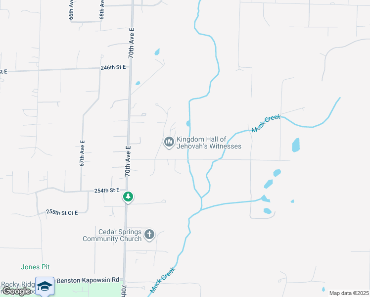 map of restaurants, bars, coffee shops, grocery stores, and more near 7319 252nd Street East in Graham